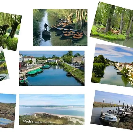 Marais Poitevin Bord Riviere Peche ,barque, Velos, Wifi, Linge, Cheminee, Cuisine, Terrain De Boules 度假居 La Taillee